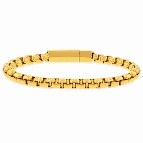 Stainless Steel Yellow Gold Plated Large Belcher 21cm Bracelet