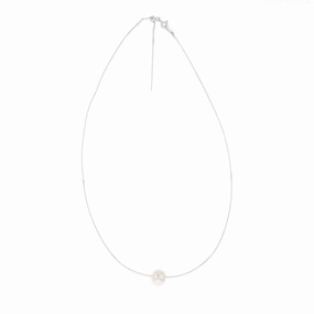 Sterling Silver 10-12mm White Fresh Water Pearl On Adjustable Choker Chain