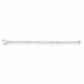 Sterling Silver 19.5cm Curb Boltring Bracelet