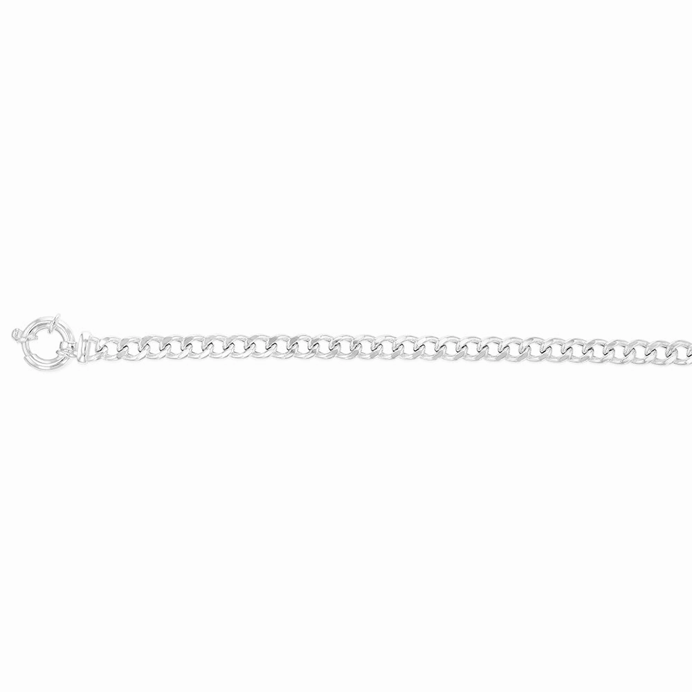 Sterling Silver 19.5cm Curb Boltring Bracelet