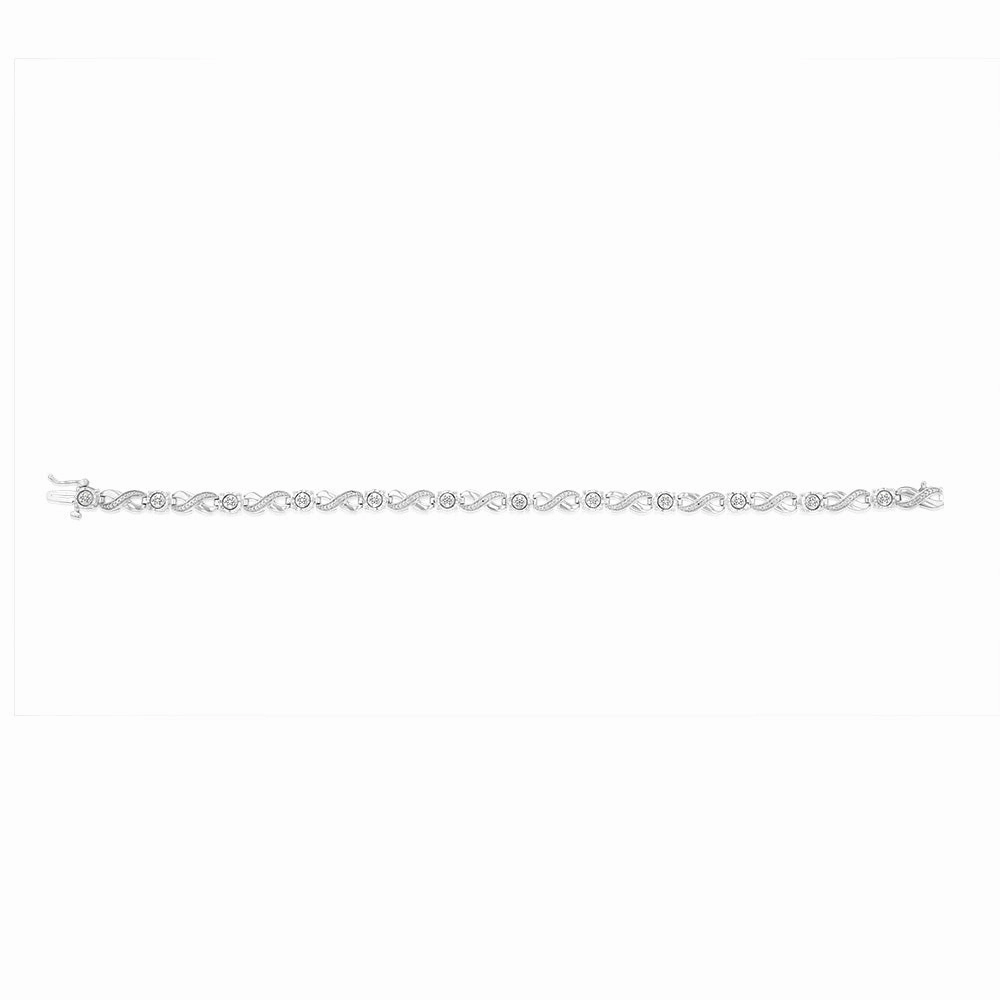 Sterling Silver 1/10 Carat Diamond Infinity Bracelet