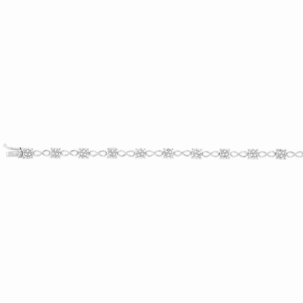Sterling Silver 1/4 Carat Diamond 18cm Bracelet Set With 39 Diamonds