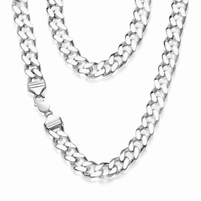 Sterling Silver 350 Gauge Diamond Cut 55cm Curb Chain