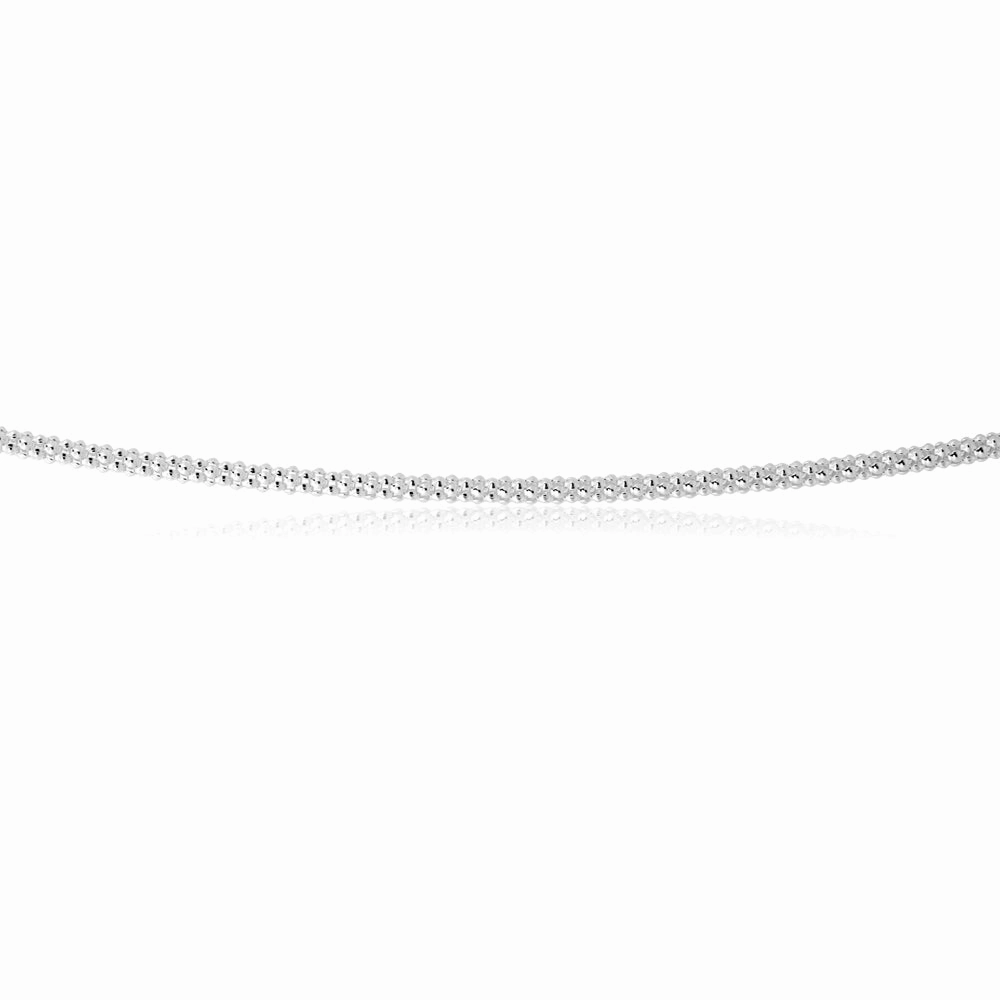 Sterling Silver 45cm Fancy Popcorn Chain