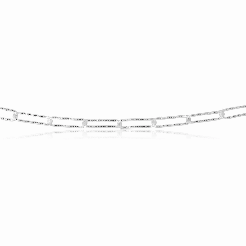 Sterling Silver 46cm Elongated Dicut Belcher Chain