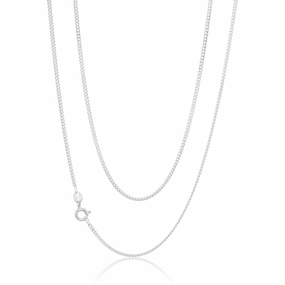 Sterling Silver 50 Gauge Curb Dicut Chain 55cm