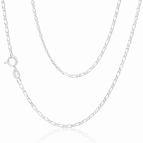 Sterling Silver 50 Gauge Figaro 1:1 45cm Chain