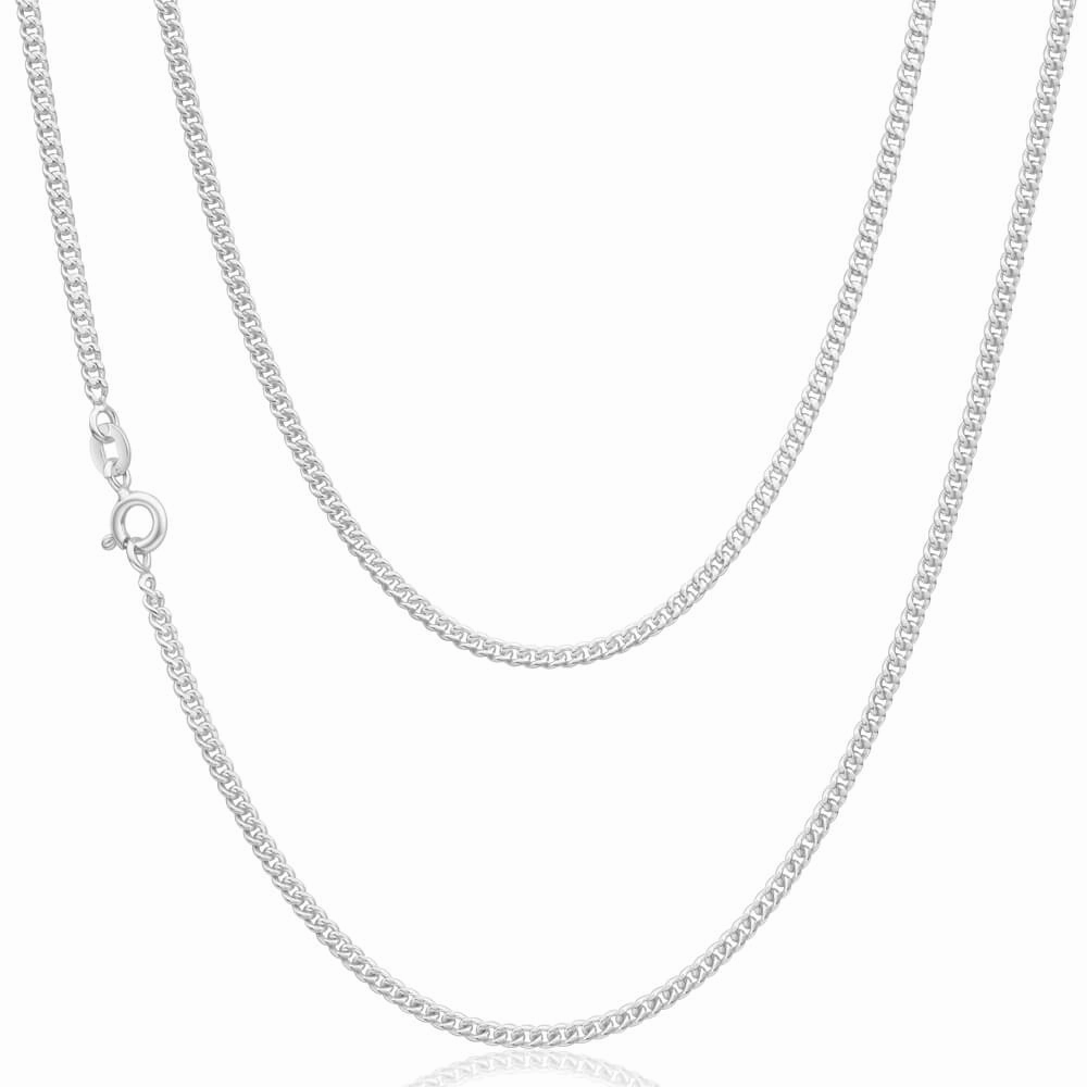 Sterling Silver 60 Gauge Curb Dicut 70cm Chain