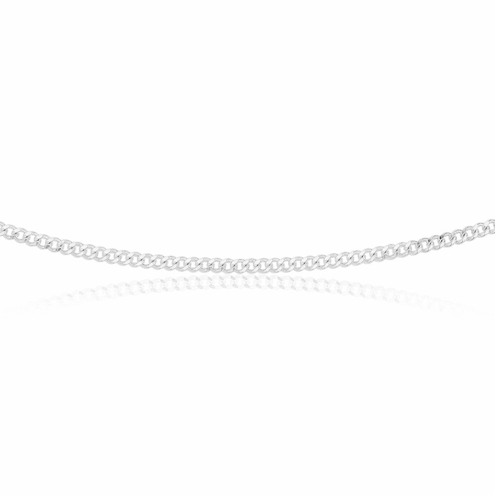 Sterling Silver 80 Gauge Diamond Cut 45cm Curb Chain