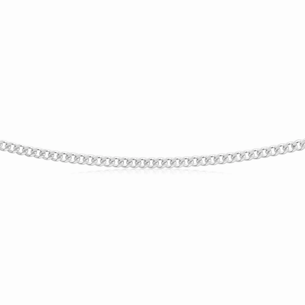 Sterling Silver 80 Gauge Diamond Cut 50cm Curb Chain