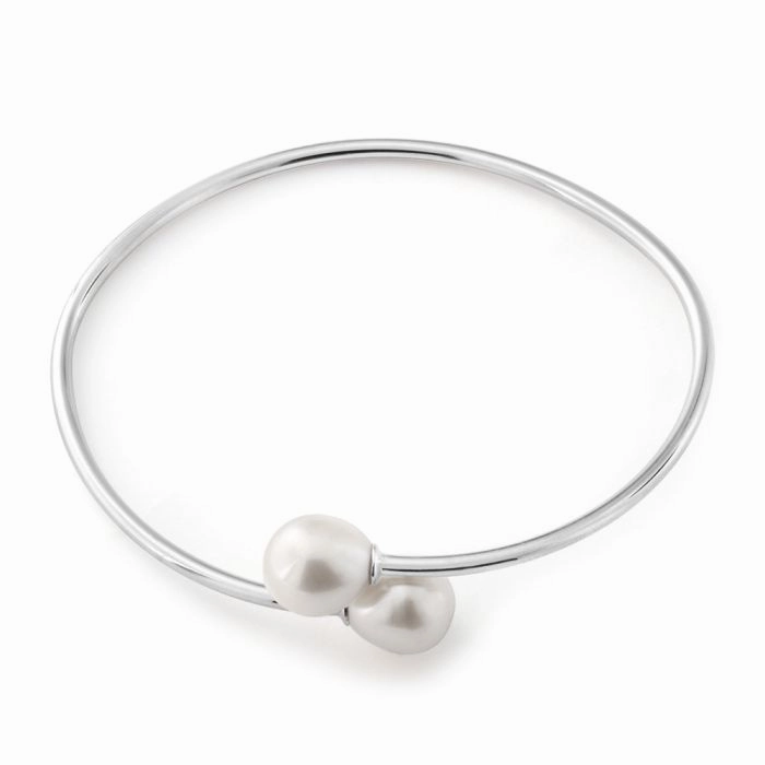 Sterling Silver 8-10mm Freshwater Pearl Bangle