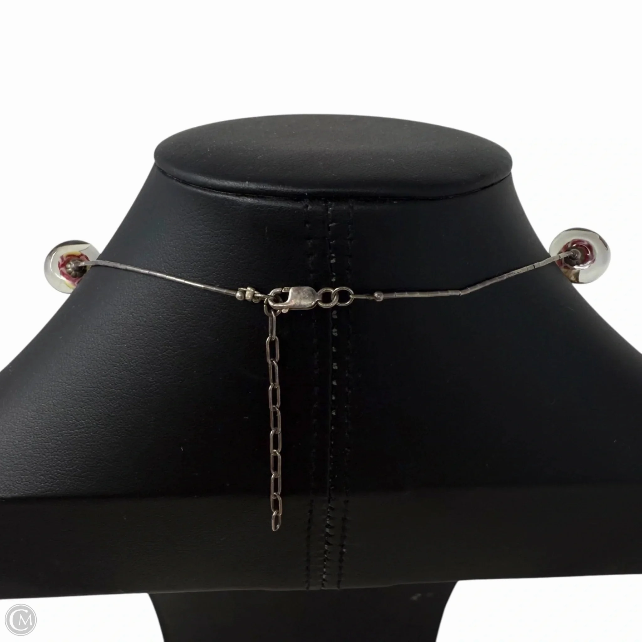 Sterling Silver & Murano Glass Bead Necklace By Unbranded