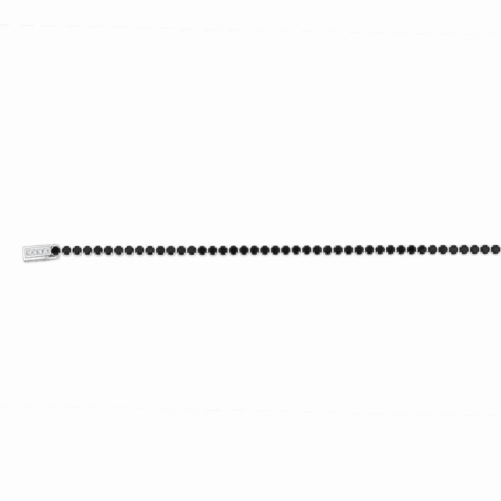 Sterling Silver Black Zirconia 19cm Tennis Bracelet