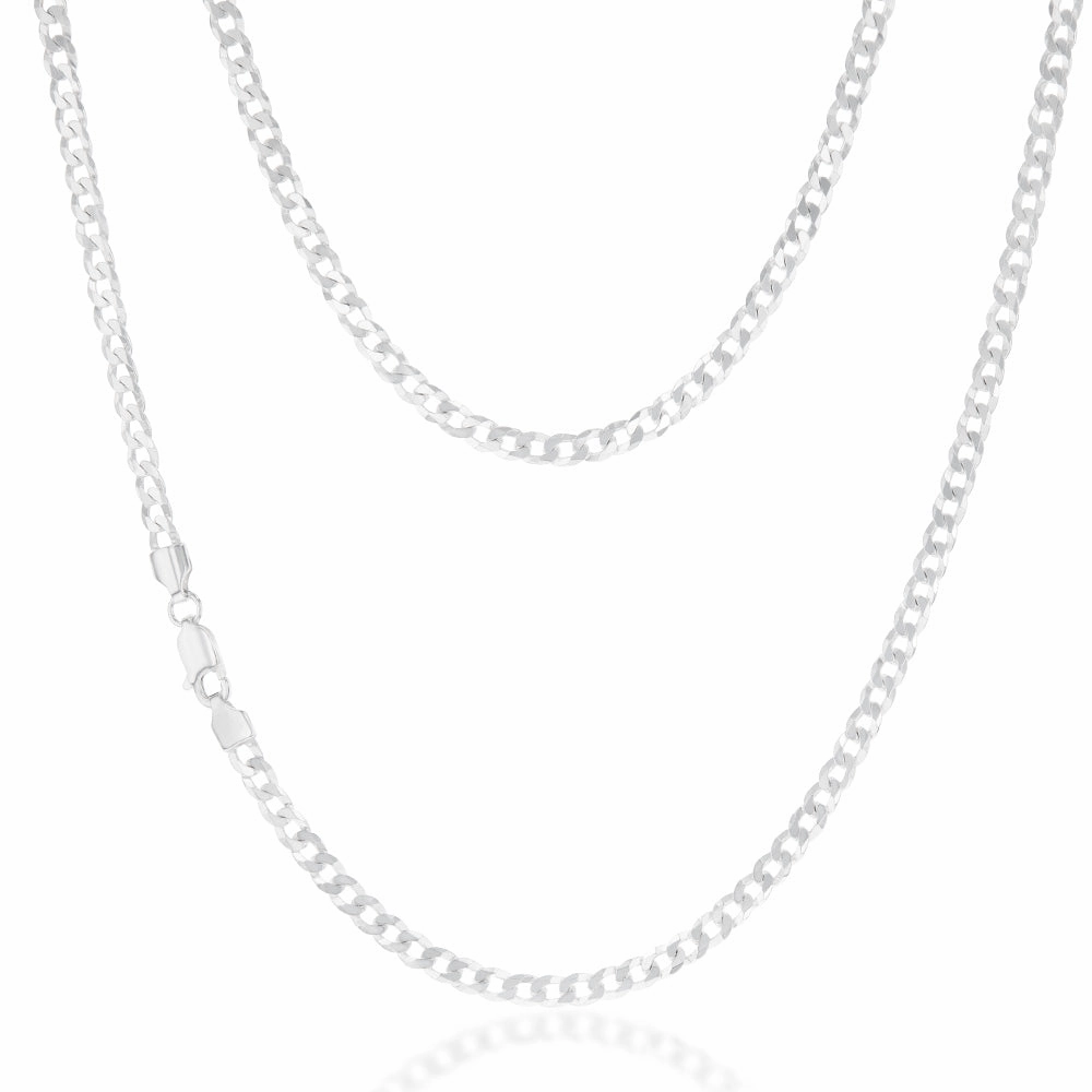 Sterling Silver Curb 100 Gauge 45cm Chain
