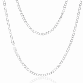 Sterling Silver Curb 100 Gauge 45cm Chain