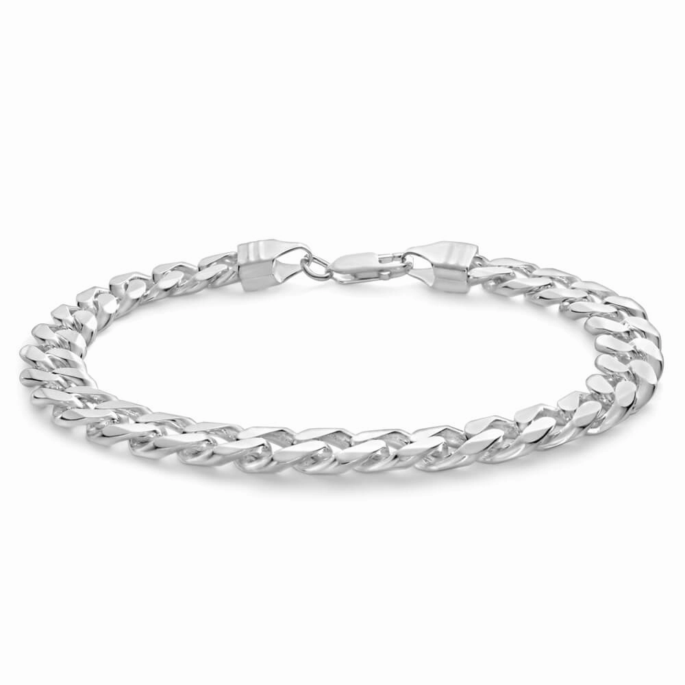 Sterling Silver Curb 210 Gauge Bracelet 23cm