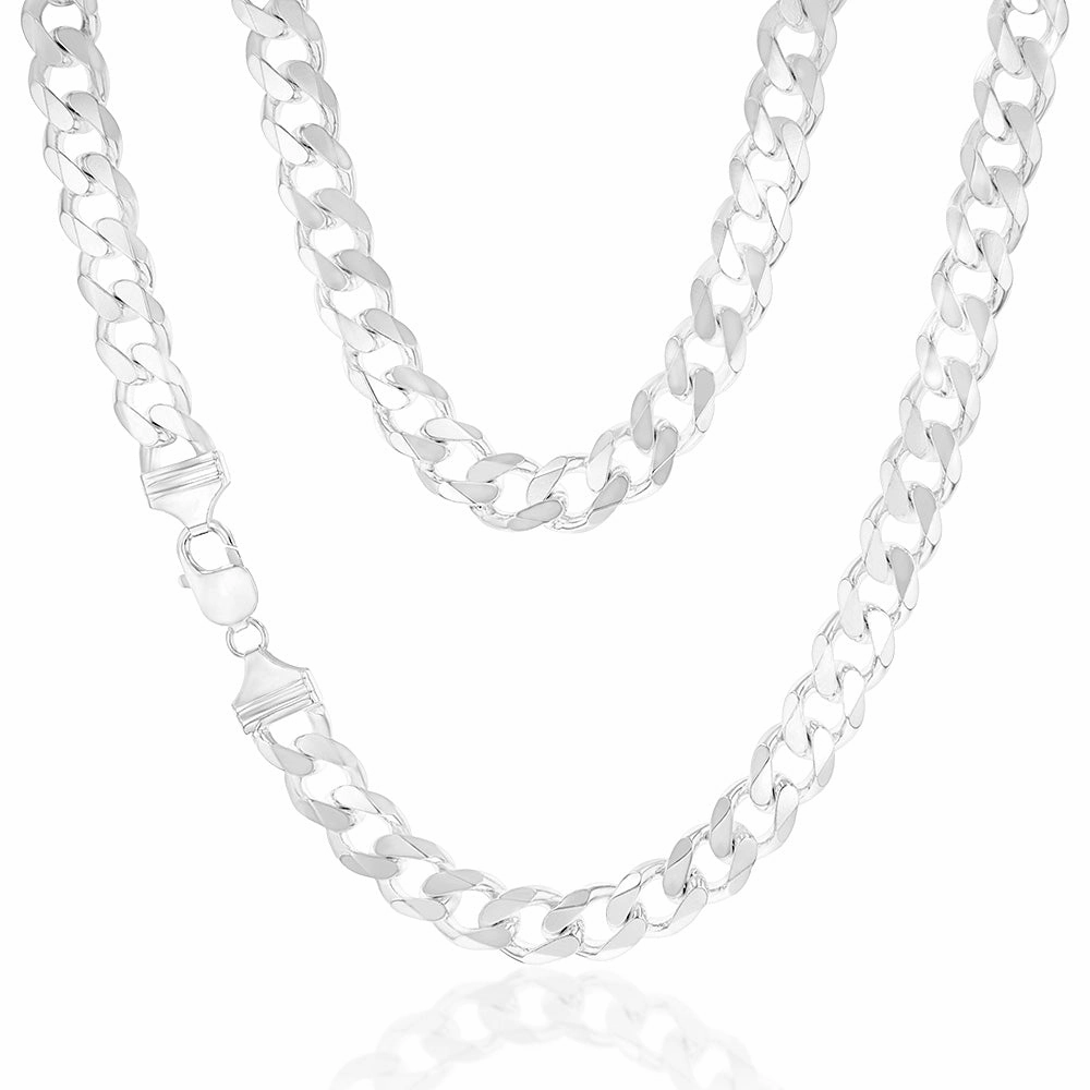Sterling Silver Curb 300 Gauge 55cm Chain