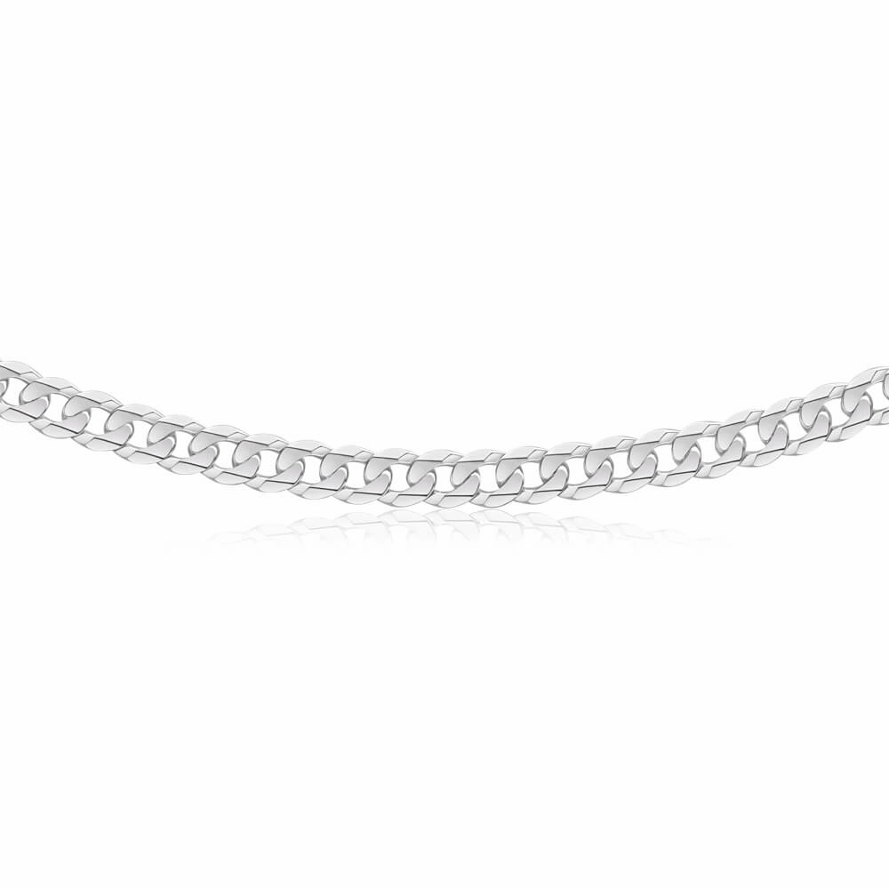 Sterling Silver Curb Flat 55cm Chain