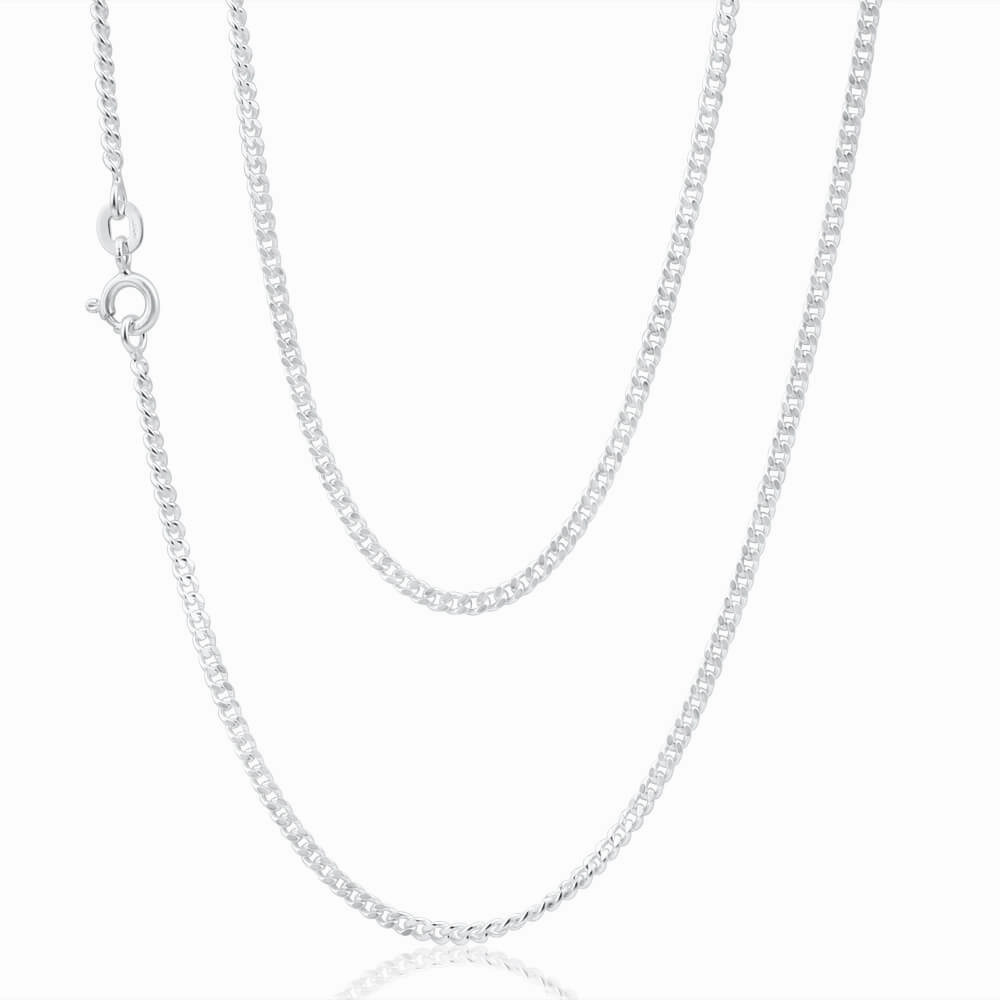 Sterling Silver Diamond Cut 60cm Curb Chain