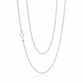 Sterling Silver Diamond Cut Ball 80cm Chain