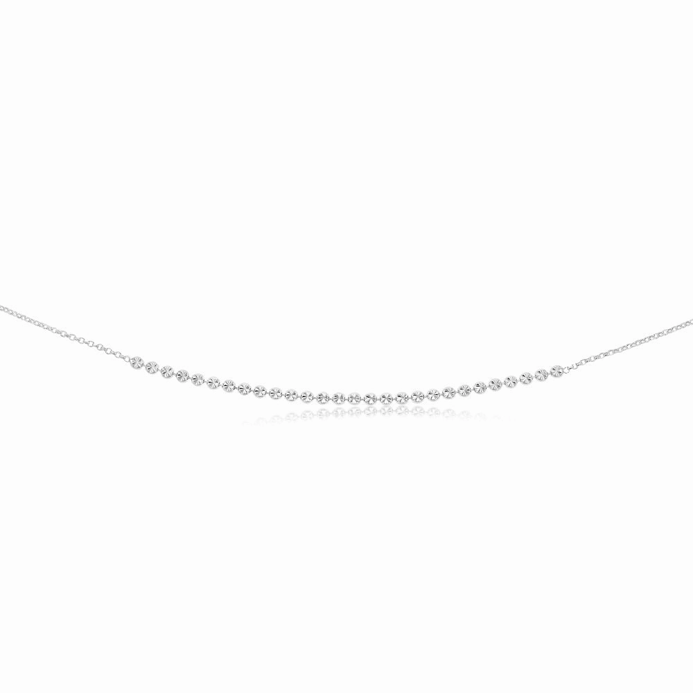 Sterling Silver Diamond Cut Beads Fancy 46cm Chain