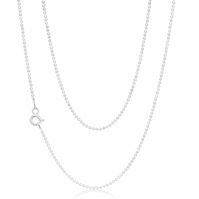 Sterling Silver Dicut Ball 80cm Chain