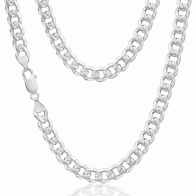 Sterling Silver Dicut Curb Link 220 Gauge Chain 55cm