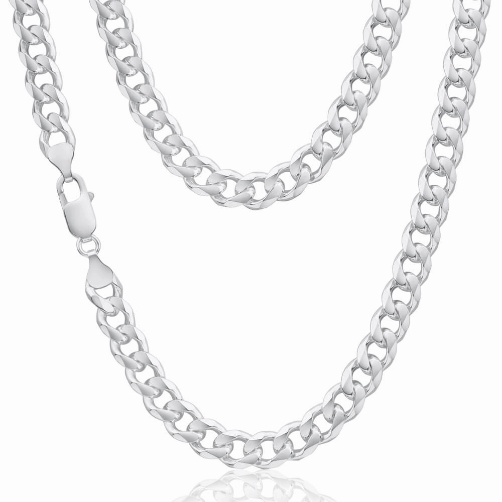 Sterling Silver Dicut Curb Link 220 Gauge Chain 55cm