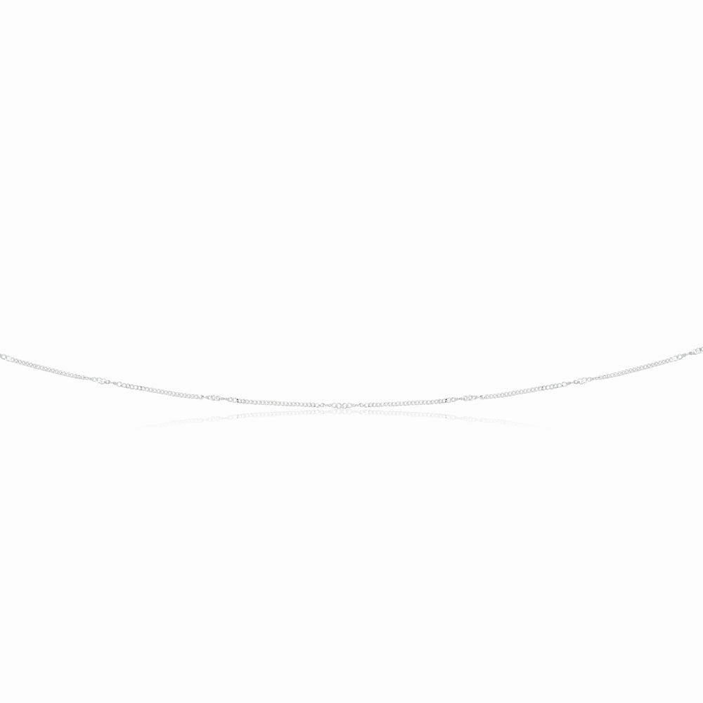 Sterling Silver Fancy Curb and Singapore link chain 45cm