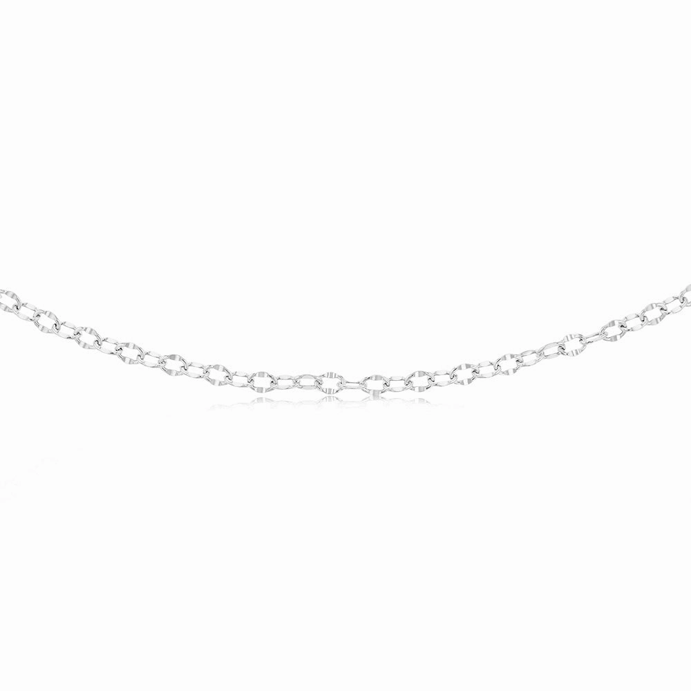 Sterling Silver Fancy Diamond Cut 45cm Chain