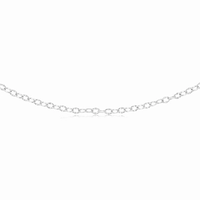 Sterling Silver Fancy Diamond Cut 45cm Chain