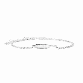Sterling Silver Fancy Feather Bracelet 16 3cm