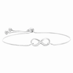 Sterling Silver Fancy Infinity Adjustable Bracelet