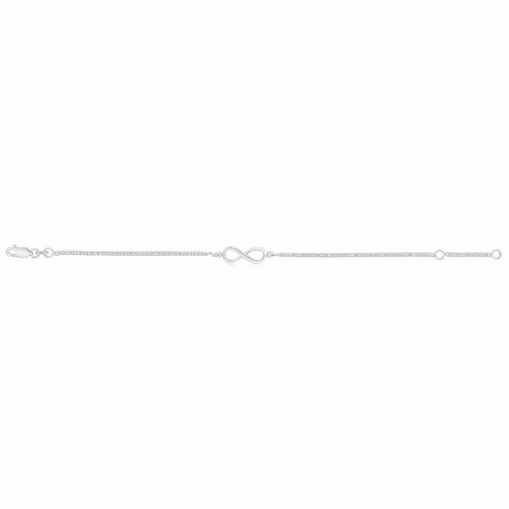 Sterling Silver Fancy Infinity Bracelet 19cm