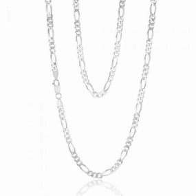 Sterling Silver Figaro 150 Gauge 60cm Chain