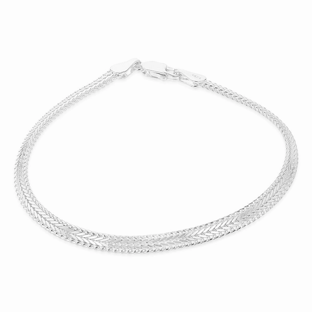 Sterling Silver Foxtail 19cm Bracelet