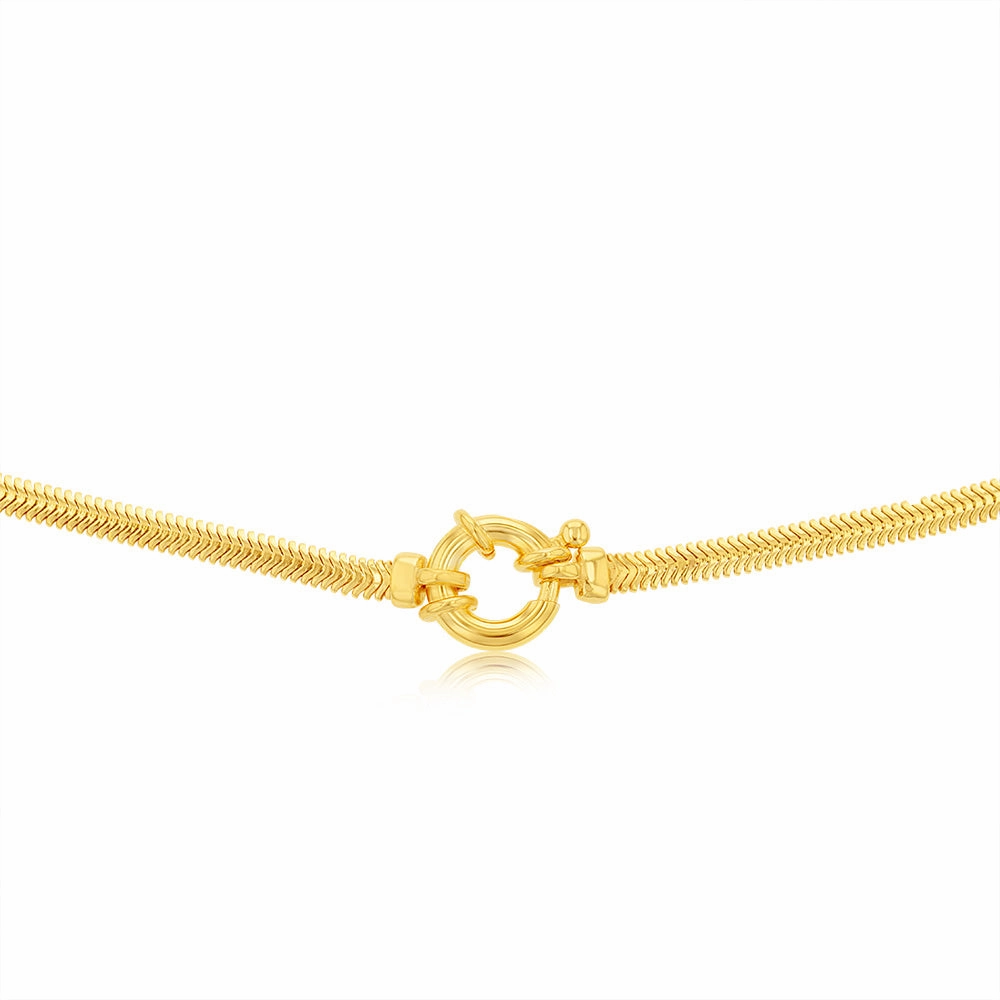 Sterling Silver Gold Plated Bolt Ring Cashmere 50cm Chain