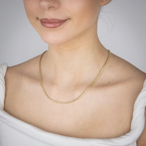 Sterling Silver Gold Plated Diamond Cut Twisted Curb 42.5 5cm Chain