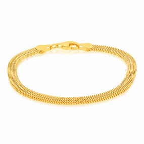 Sterling Silver Gold Plated Etrusca 19cm Bracelet