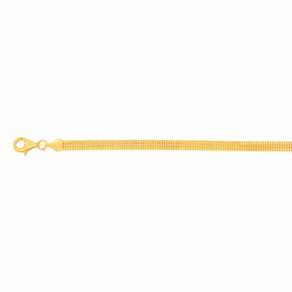 Sterling Silver Gold Plated Etrusca 19cm Bracelet
