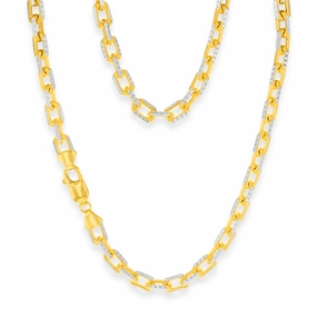 Sterling Silver Gold Plated Fancy 180 Gauge 45cm Chain