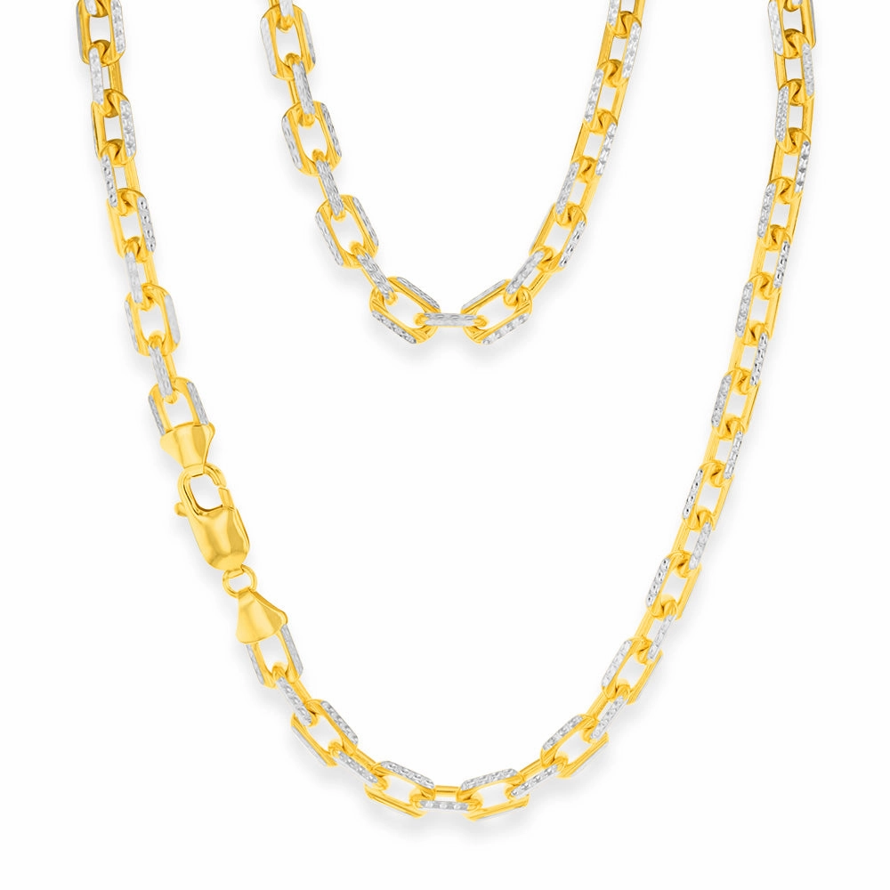 Sterling Silver Gold Plated Fancy 180 Gauge 45cm Chain