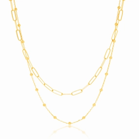 Sterling Silver Gold Plated Fancy 32/36 3cm Chain