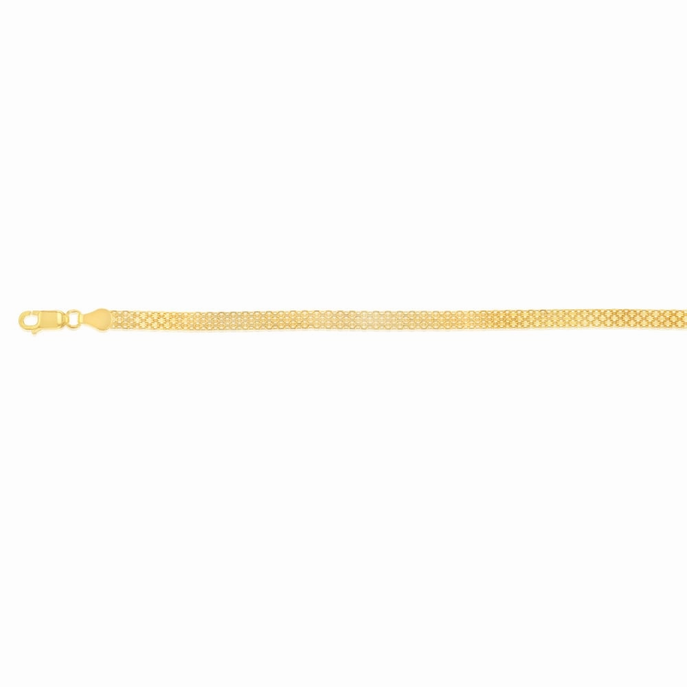 Sterling Silver Gold Plated Flat 19cm Bracelet