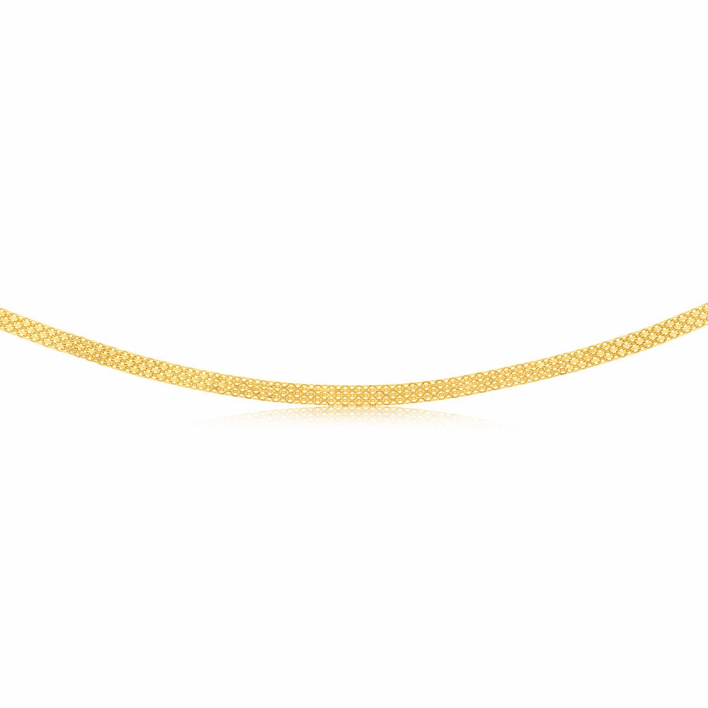 Sterling Silver Gold Plated Flat 40cm Choker Chain