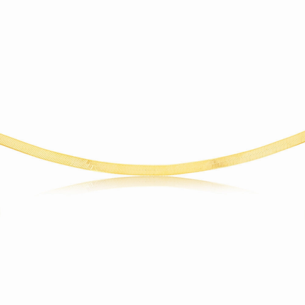 Sterling Silver Gold Plated Herringbone 37 3cm Chain