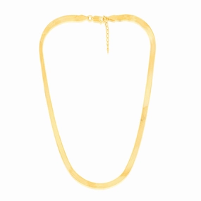Sterling Silver Gold Plated Herringbone 37 3cm Chain