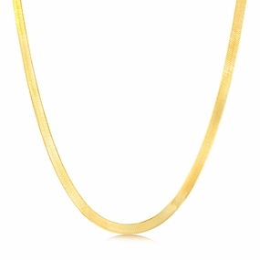 Sterling Silver Gold Plated Herringbone 40 5cm Chain