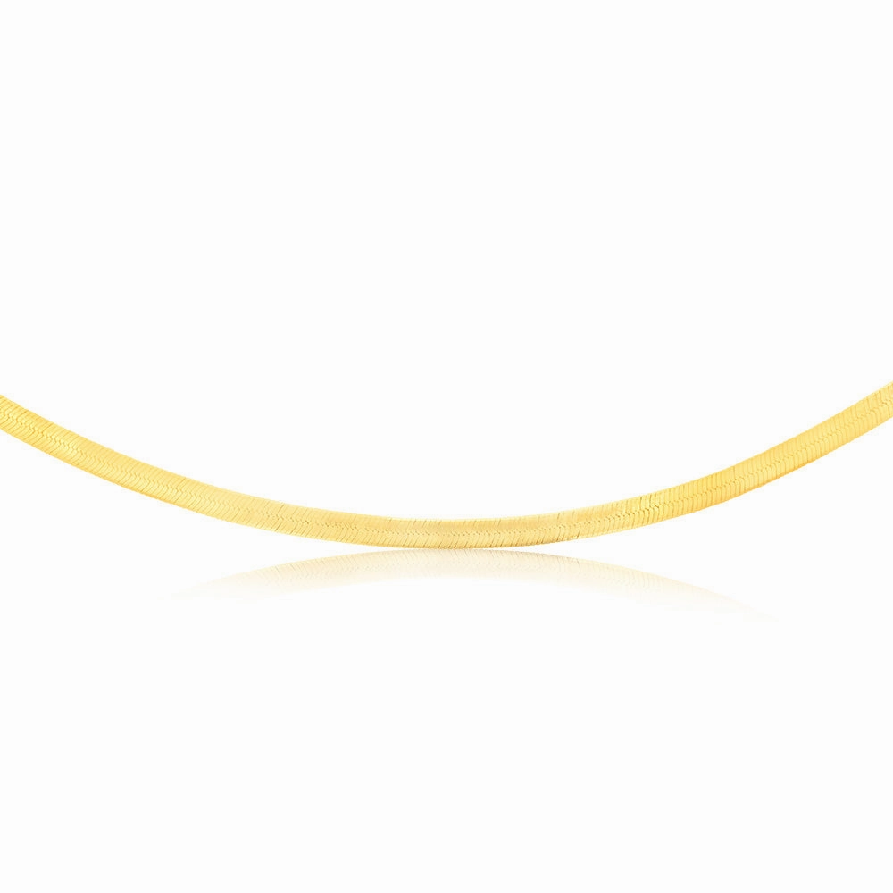 Sterling Silver Gold Plated Herringbone 40 5cm Chain