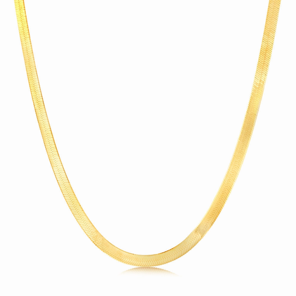 Sterling Silver Gold Plated Herringbone 40 5cm Chain